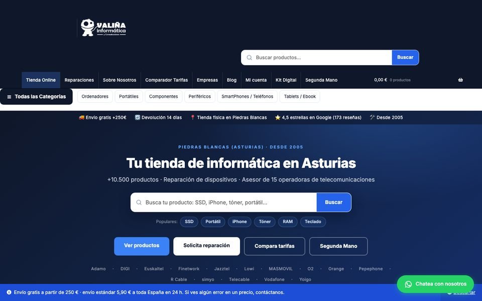 Tienda online de Valiña Informática